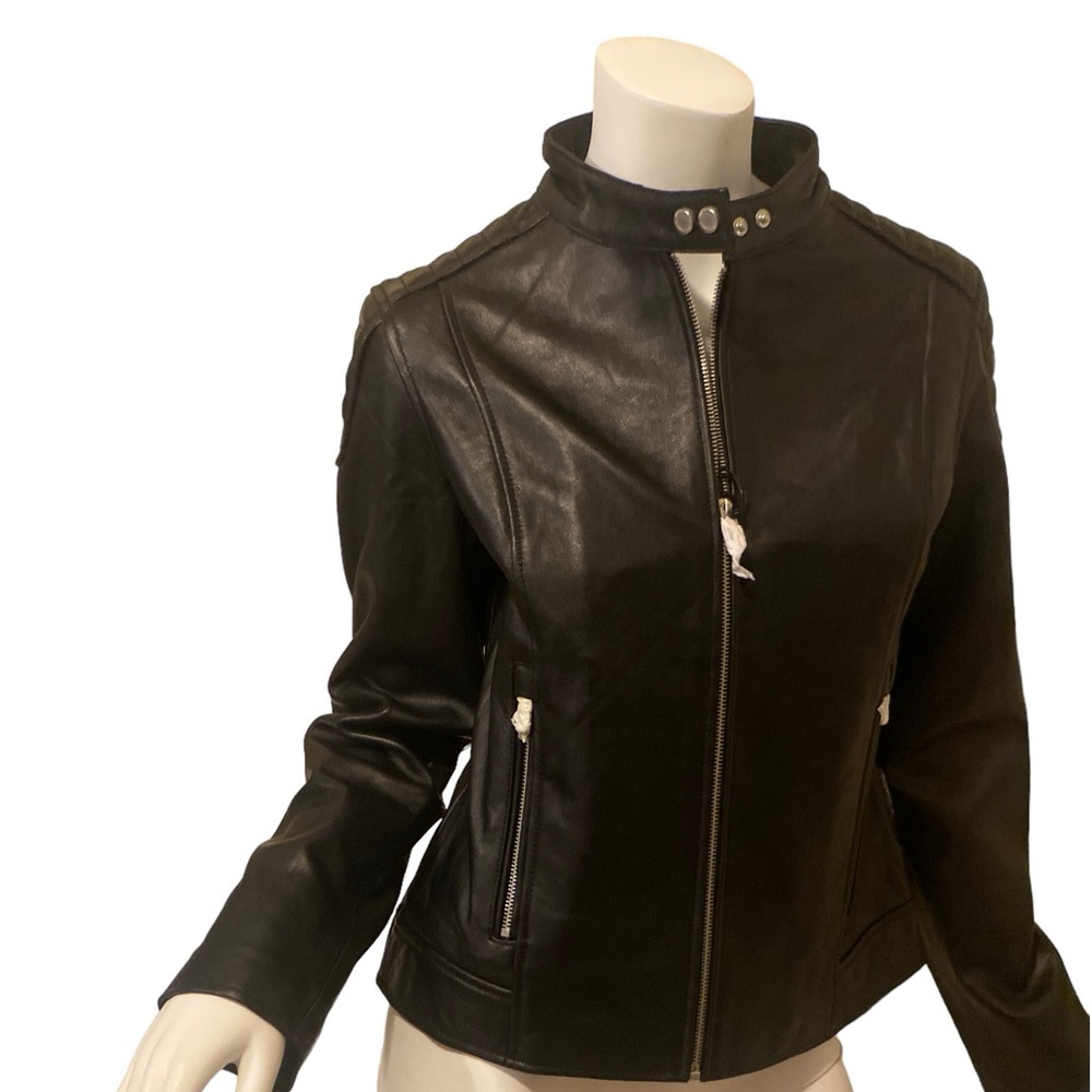 NWT WILLIAM RAST Moto Style Leather Jacket, size Medium - Picture 3 of 16